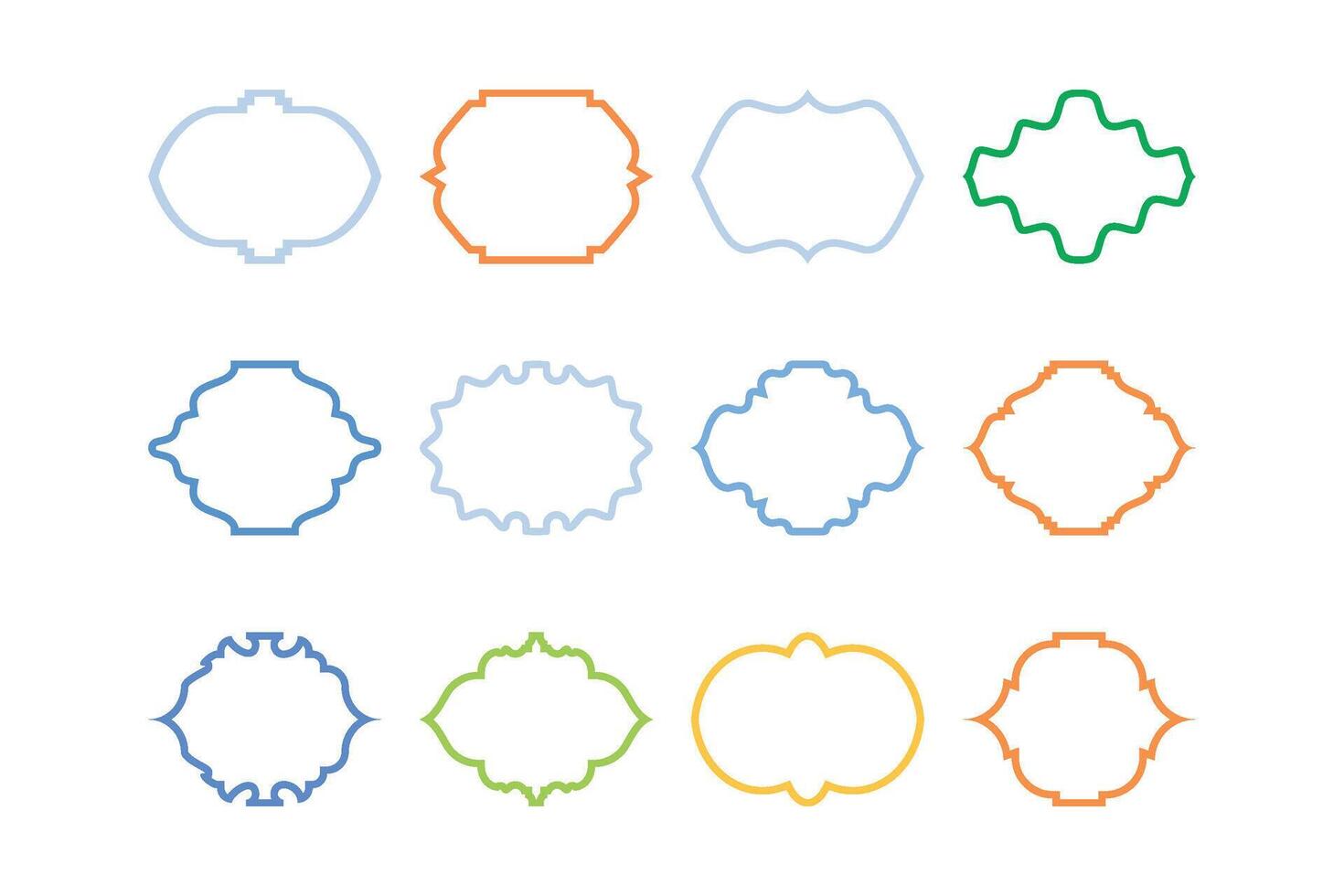 islamique emblème conception mince ligne silhouettes conception pictogramme symbole visuel illustration coloré vecteur