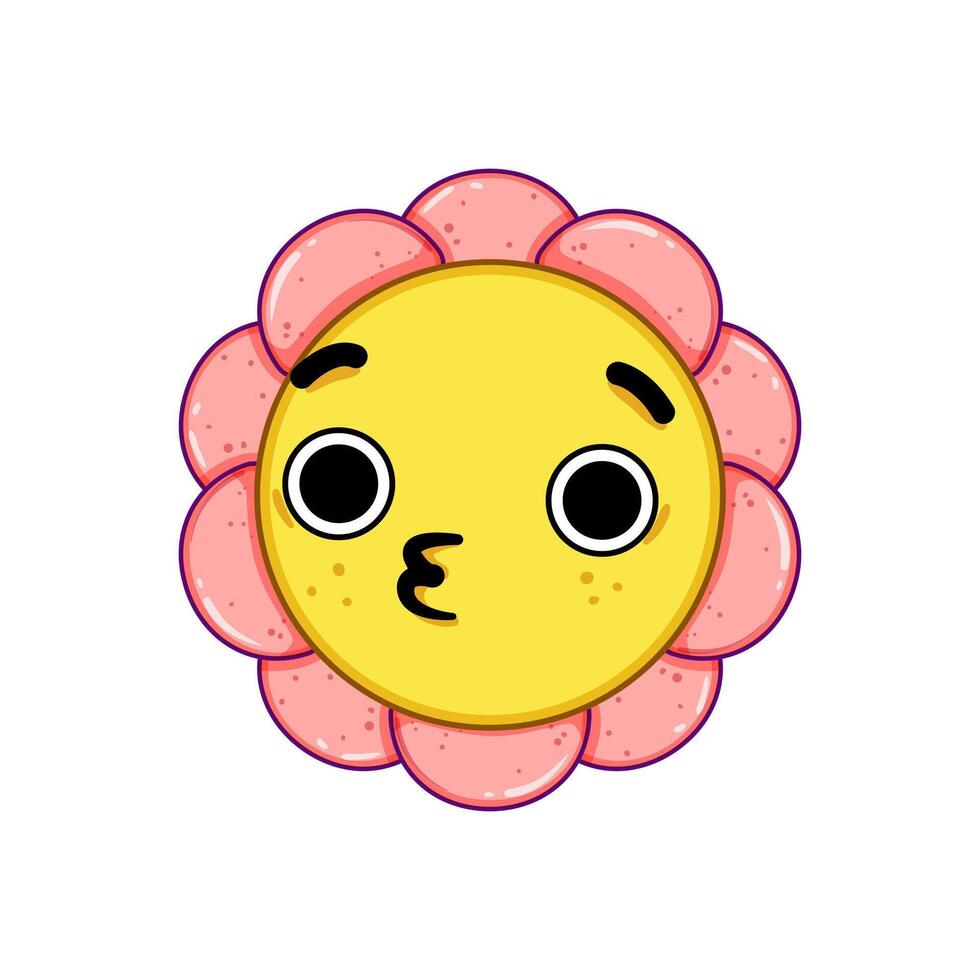 tête fleur personnage dessin animé illustration vecteur