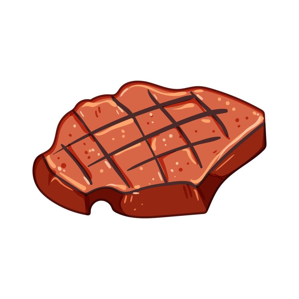 Romarin steak gril dessin animé illustration vecteur