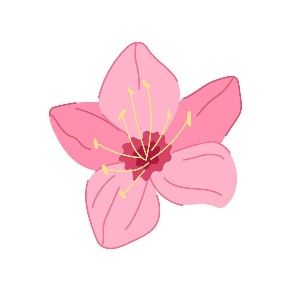 fleur Sakura Cerise fleur dessin animé illustration vecteur