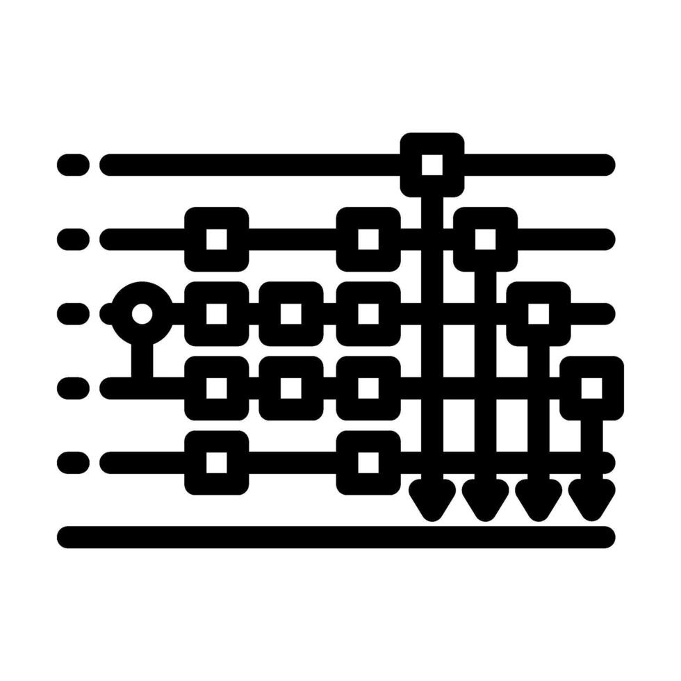 circuit quantum La technologie ligne icône illustration vecteur