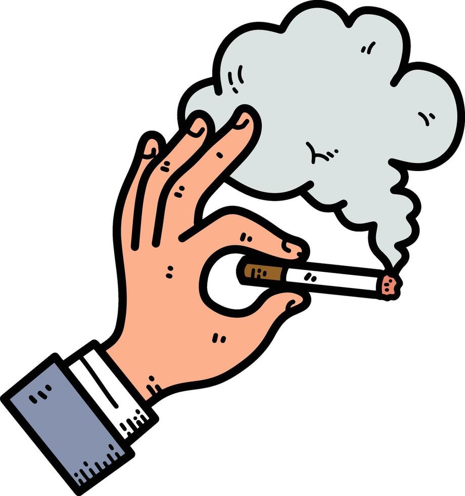 fumeur main illustration vecteur