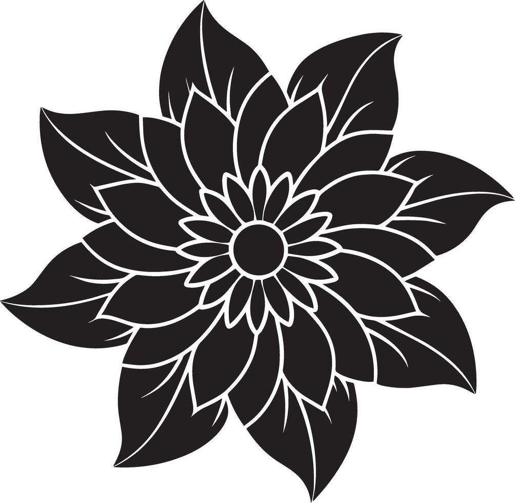 noir et blanc mandala fleur sur une blanc Contexte. illustration. vecteur