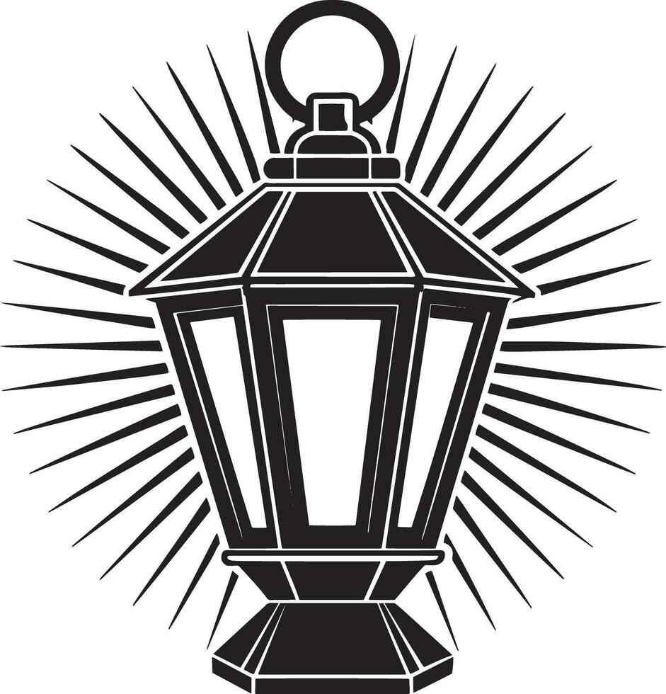 lanterne dans noir et blanche. illustration pour votre conception vecteur