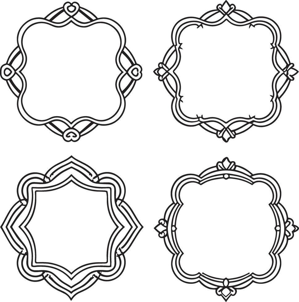 ensemble de ancien cadres sur une blanc Contexte. illustration pour votre conception vecteur