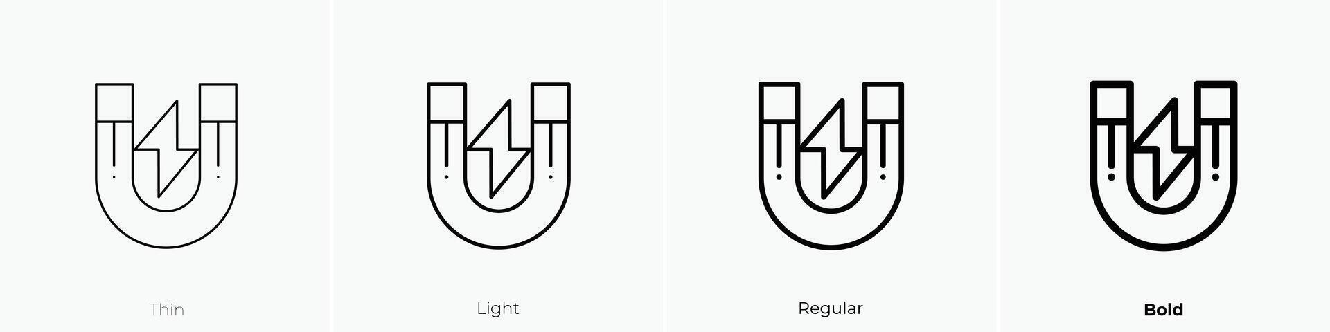 aimant icône. mince, lumière, ordinaire et audacieux style conception isolé sur blanc Contexte vecteur