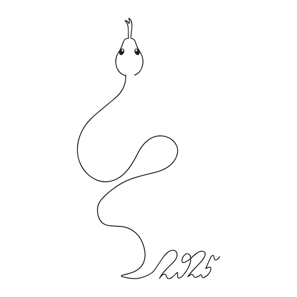 main tiré serpent. symbole de 2025. illustration vecteur