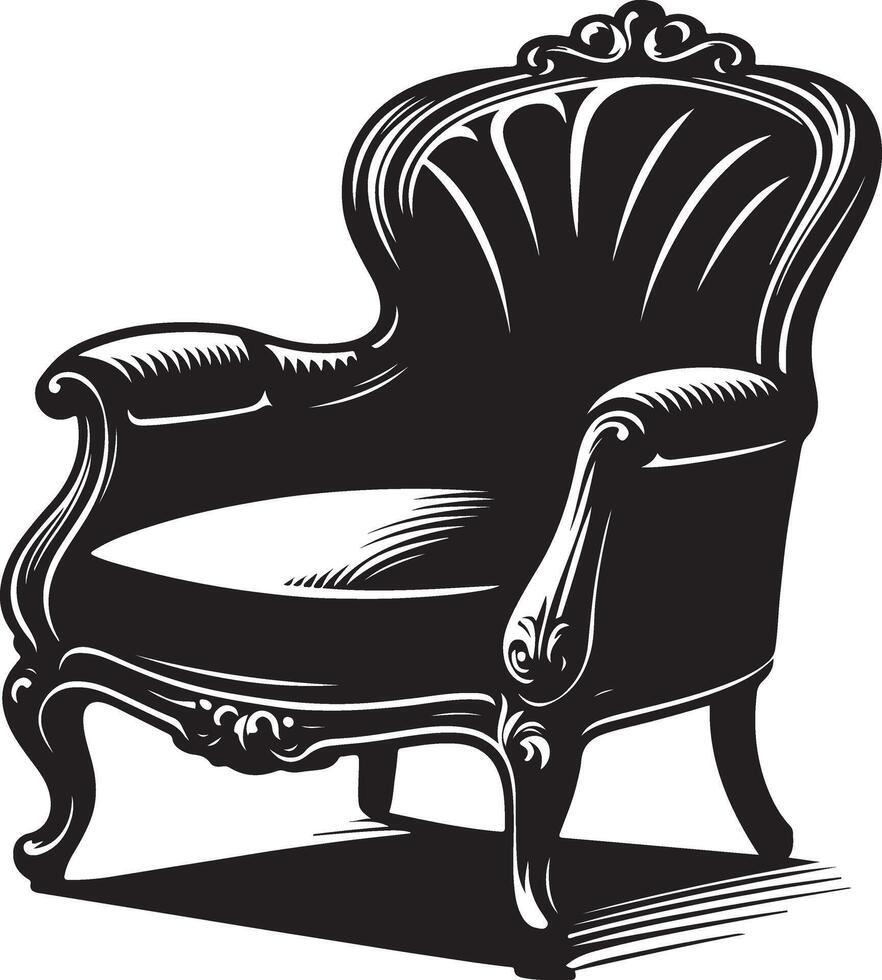 fauteuil chaise, noir Couleur silhouette vecteur