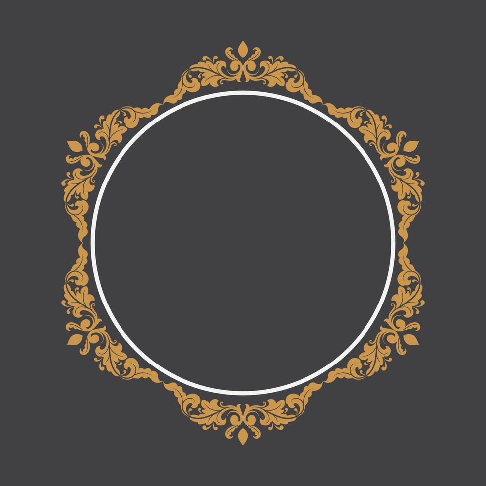 d'or ancien Cadre ornement dans cercle forme .doré bague frontière ornement.adapté pour mariage invitation carte. vecteur