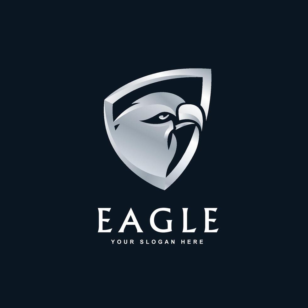 création de logo de bouclier de tête d'aigle vecteur