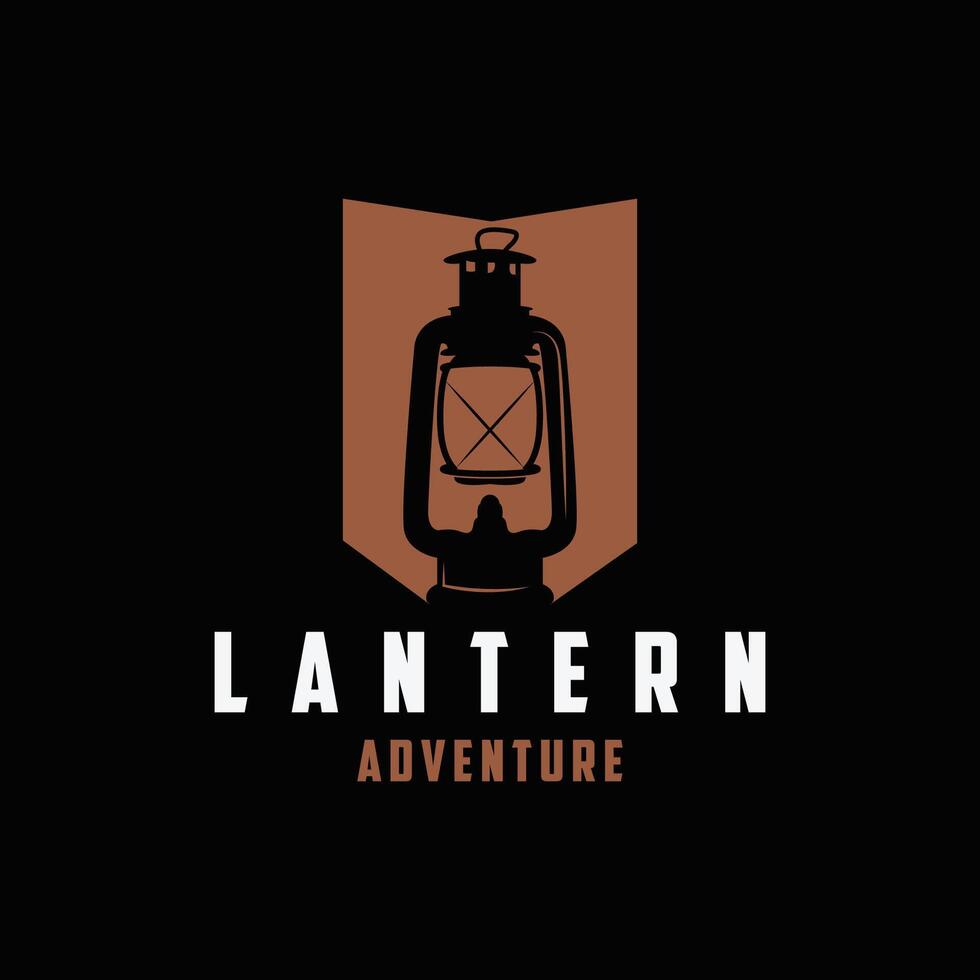 lanterne logo conception rue lampe vieux classique ancien minimaliste illustration modèle vecteur