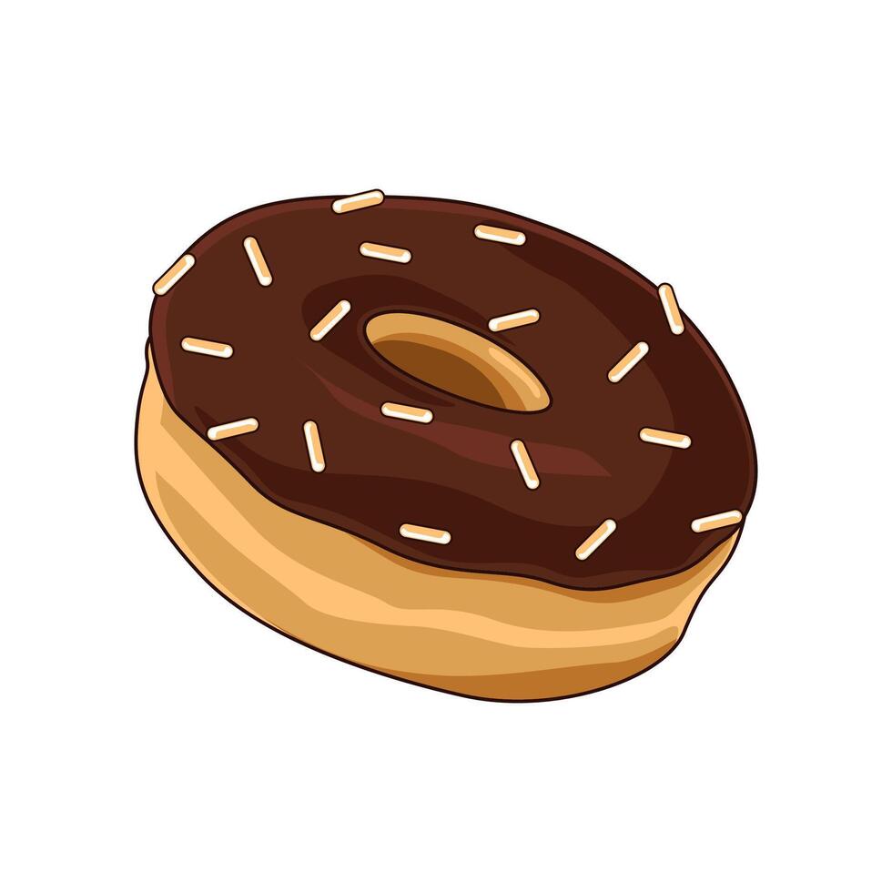 illustration de Donut avec Chocolat crème clipart sur une blanc Contexte vecteur