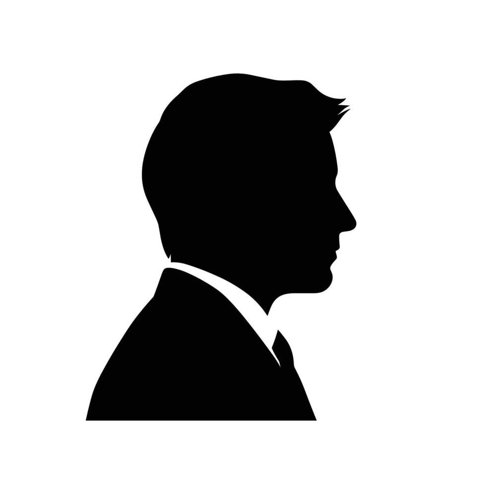 silhouette professionnel homme affaires tenue côté vue vecteur
