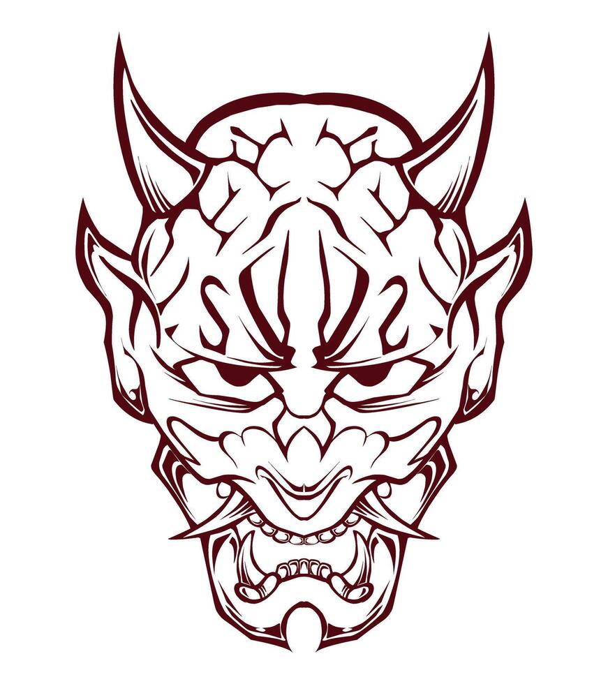 illustration de une Japonais hannya masque. parfait pour autocollants, Icônes, logos, affiches, bannières vecteur