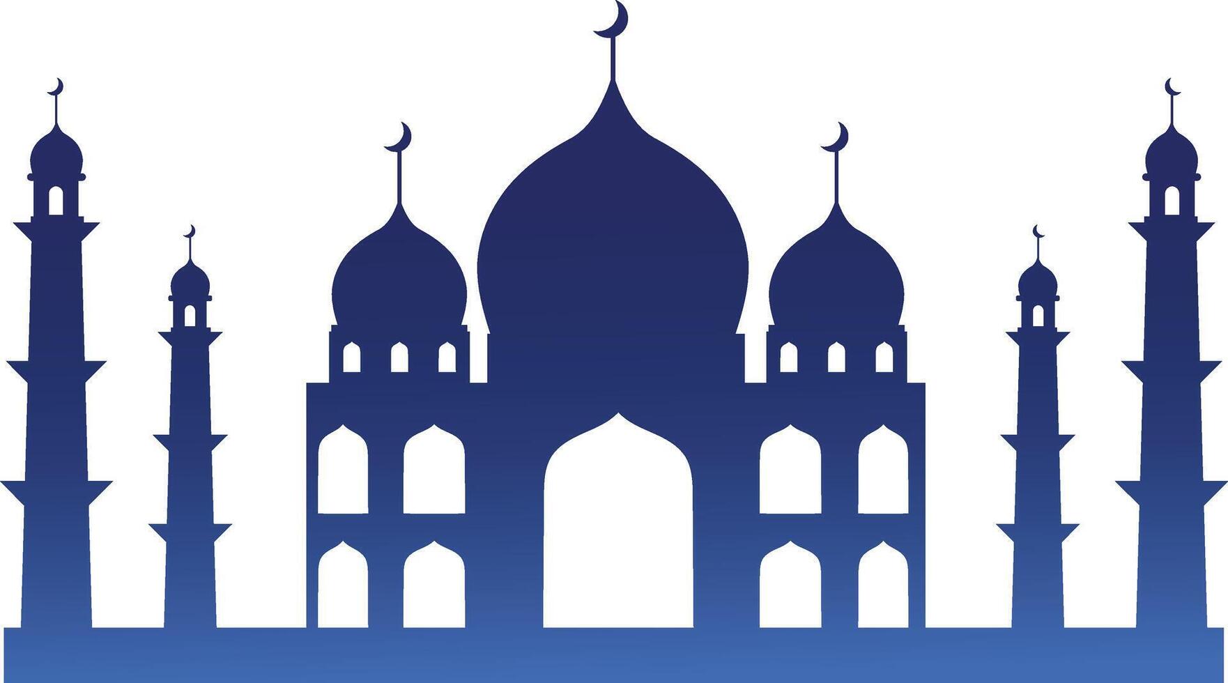 silhouette de islamique mosquée sur blanc Contexte. Couleur pente. illustration dans plat style vecteur