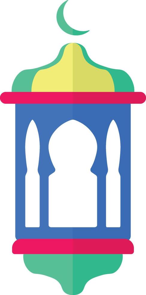 ramadhan kareem lanterne icône. avec plat dessin animé conception vecteur