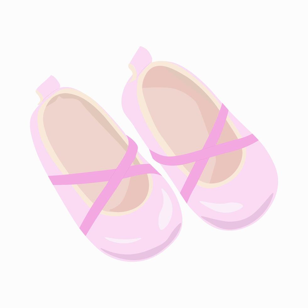 rose chaussons des chaussures pour nouveau née les filles vecteur