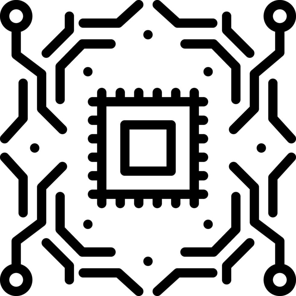 noir ligne icône pour circuit vecteur