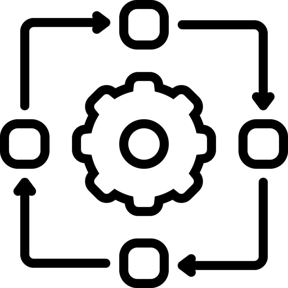 noir ligne icône pour flux de travail vecteur