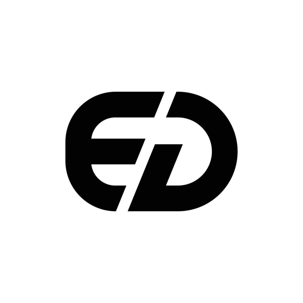 lettre ed avec capsule forme formes alphabet moderne unique monogramme logo vecteur