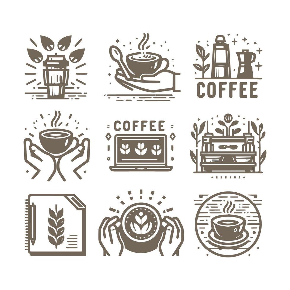 création de logo de café et de café vecteur