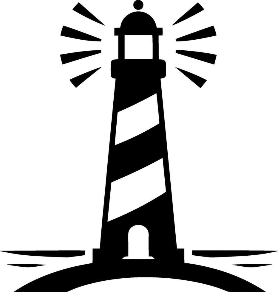 phare silhouette logo vecteur