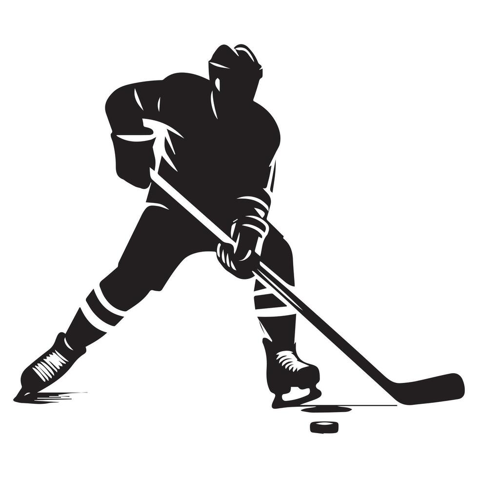 le hockey silhouette noir plat illustration. vecteur