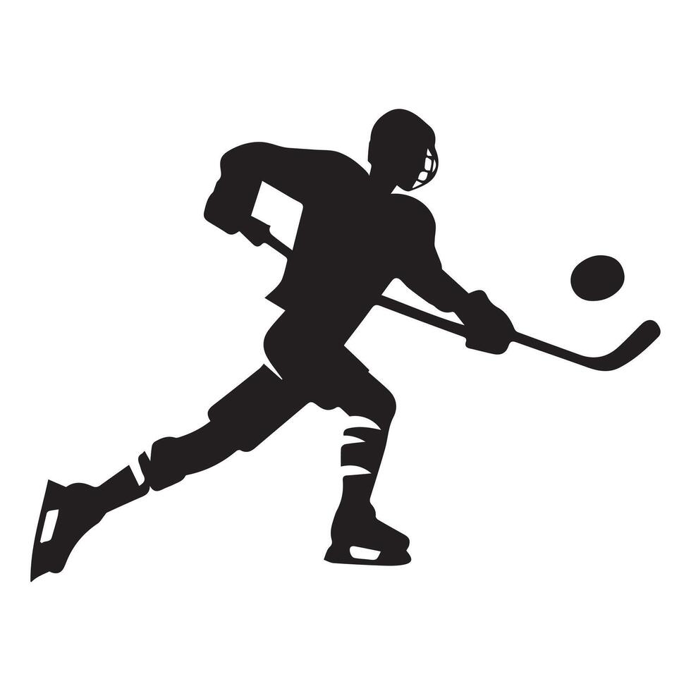 le hockey silhouette noir plat illustration. vecteur