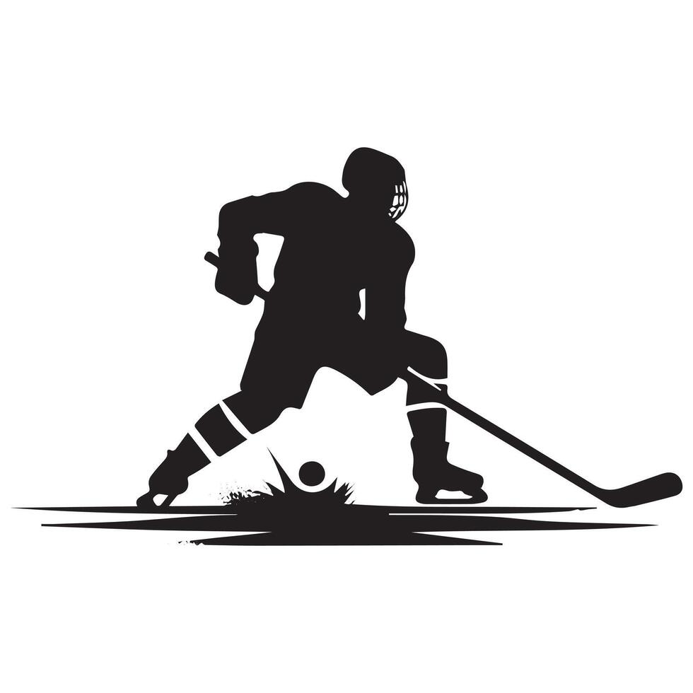 le hockey silhouette noir plat illustration. vecteur