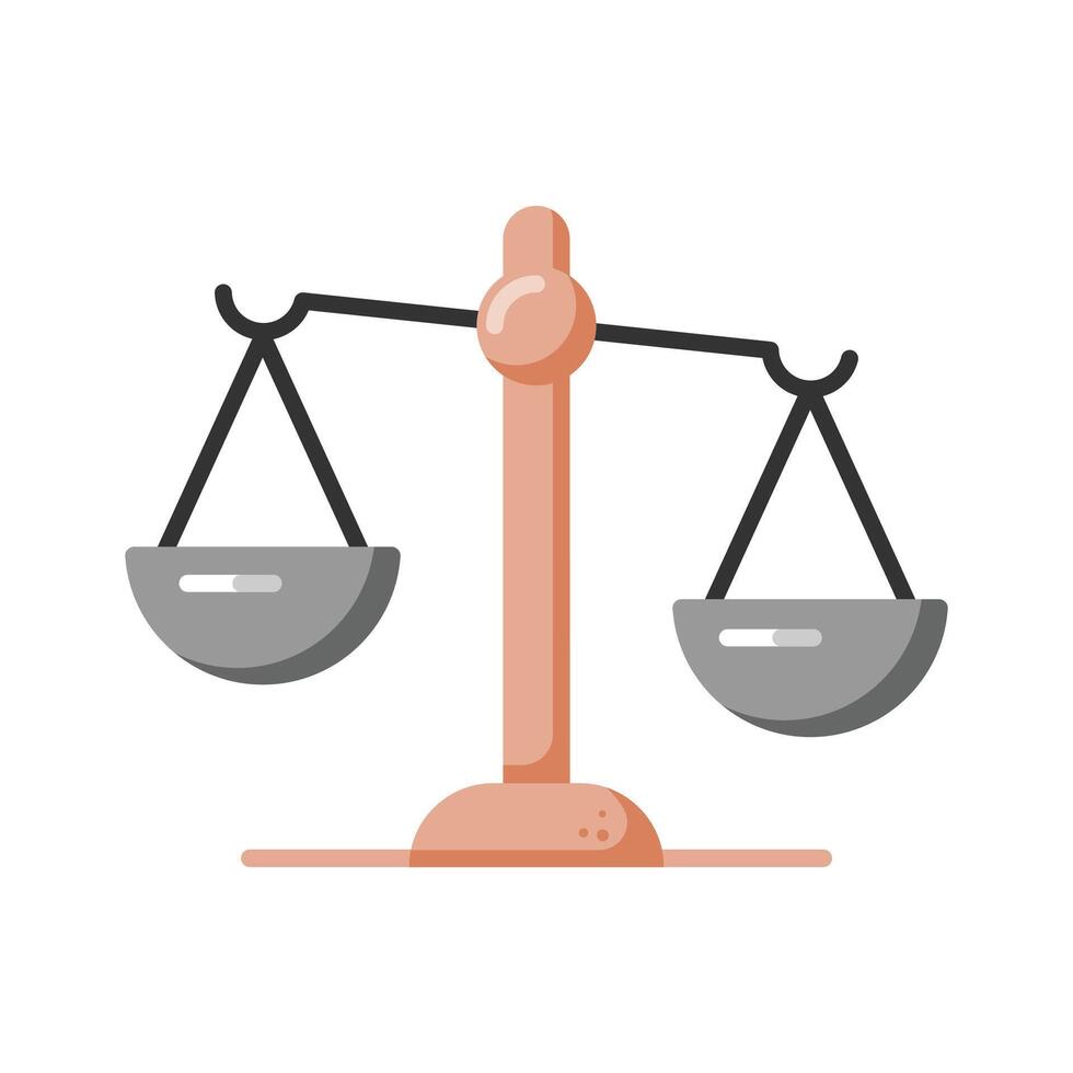 branché icône de équilibre échelle dans modifiable plat style, affaires loi symbole vecteur
