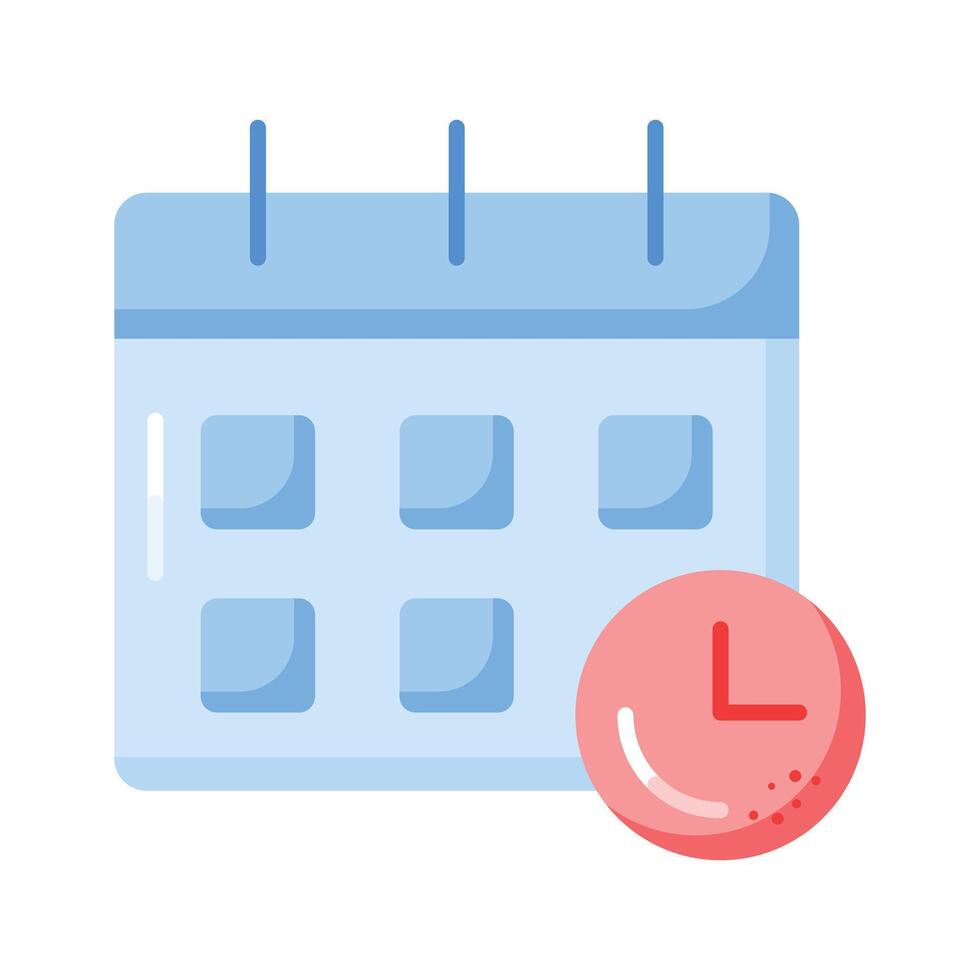 vérifier cette magnifiquement conçu de calendrier avec horloge, prime icône de planificateur vecteur