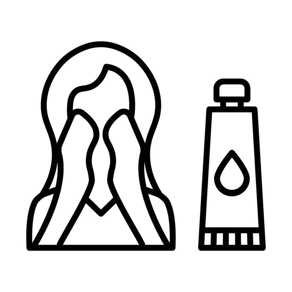 icône de ligne de nettoyant pour le visage vecteur