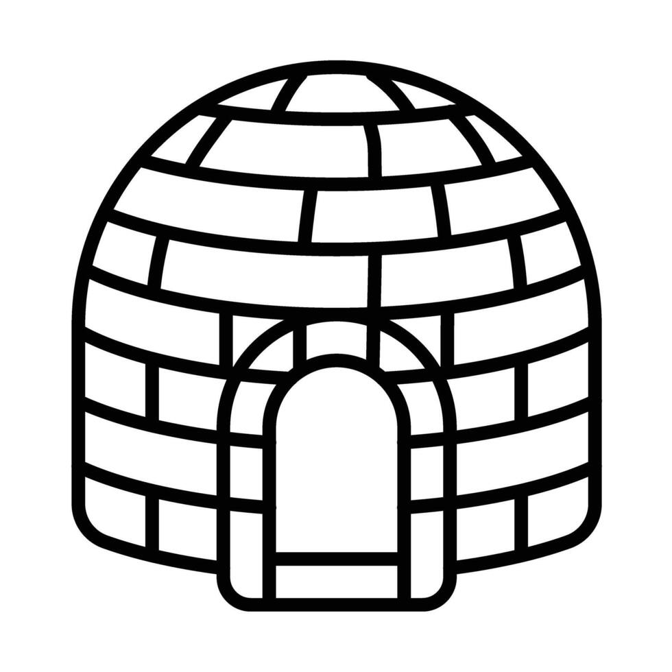 icône de ligne igloo vecteur