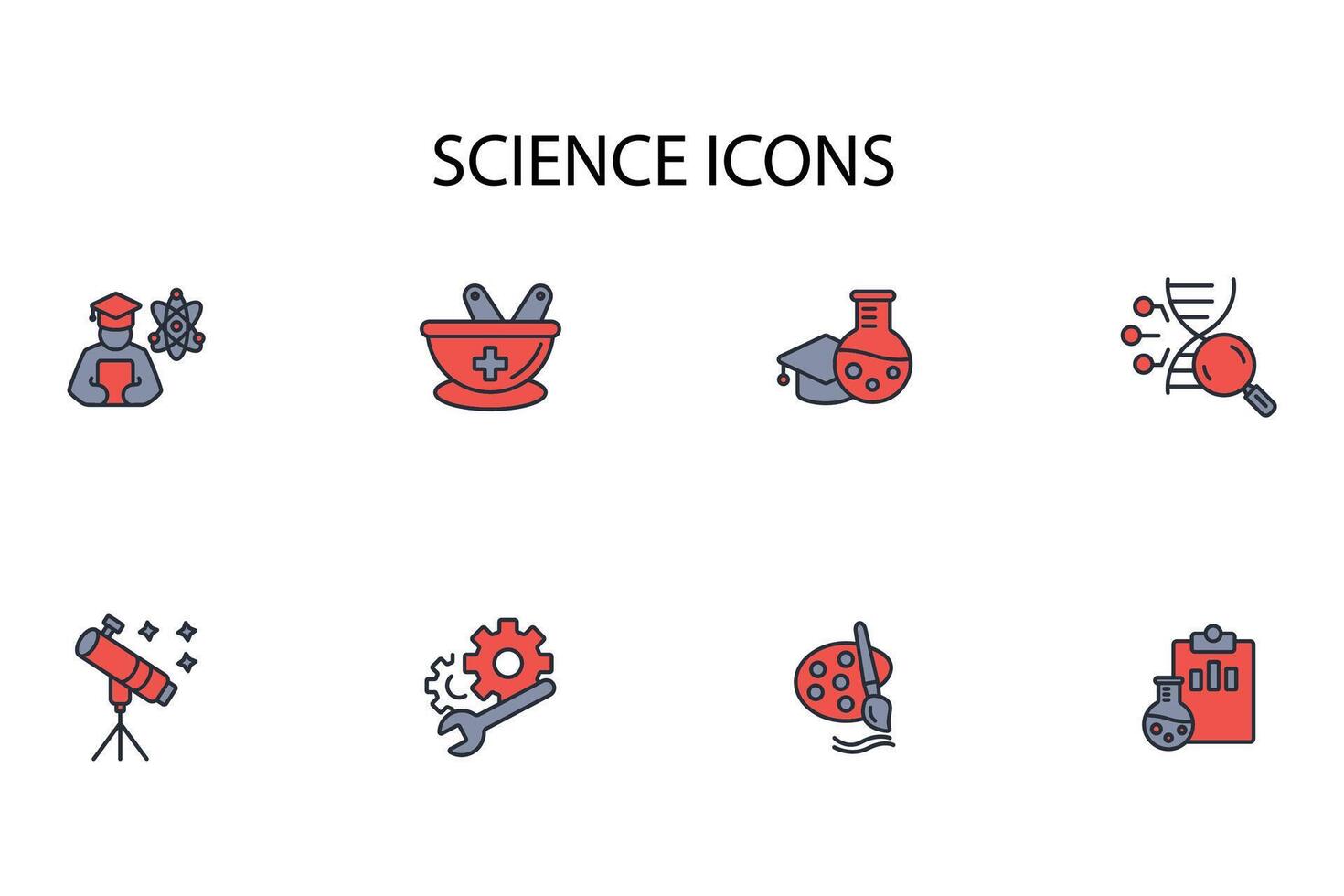 science icône définir..modifiable course.linéaire style signe pour utilisation la toile conception, logo.symbole illustration. vecteur