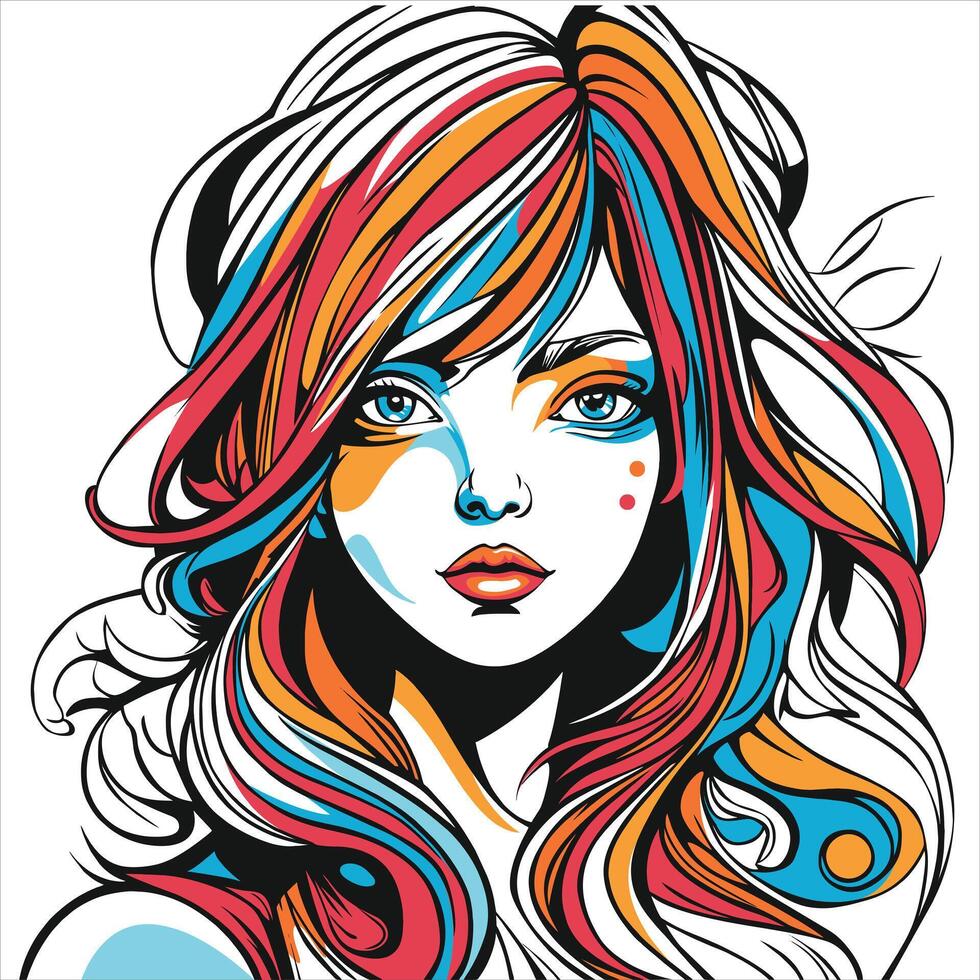 abstrait femmes art coloré vecteur