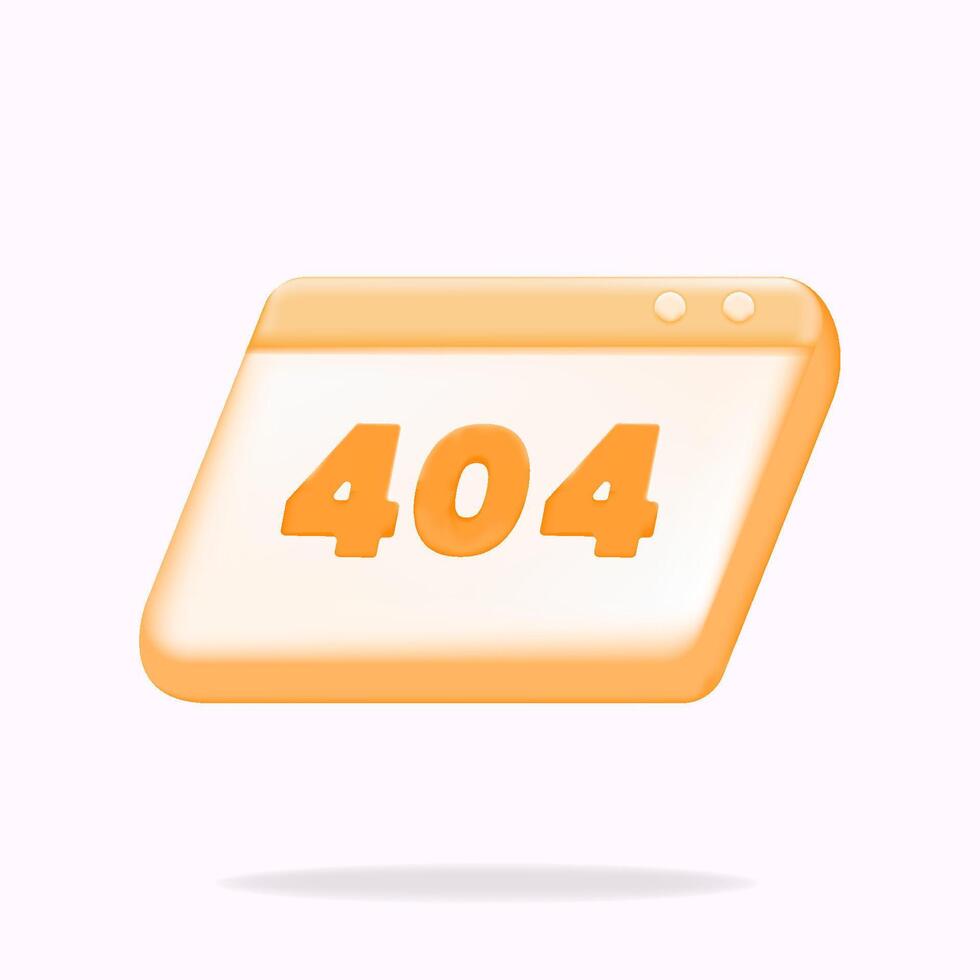 page ne pas trouvé, 404 Nombres placer, 3d icône illustration vecteur