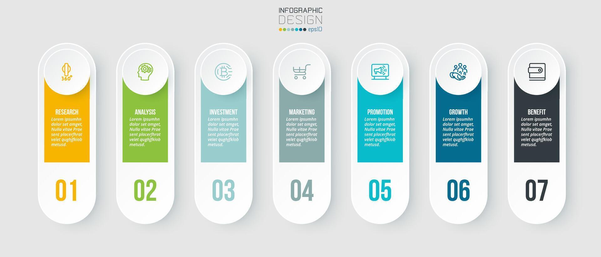 concept d'entreprise de modèle infographique avec étape. vecteur