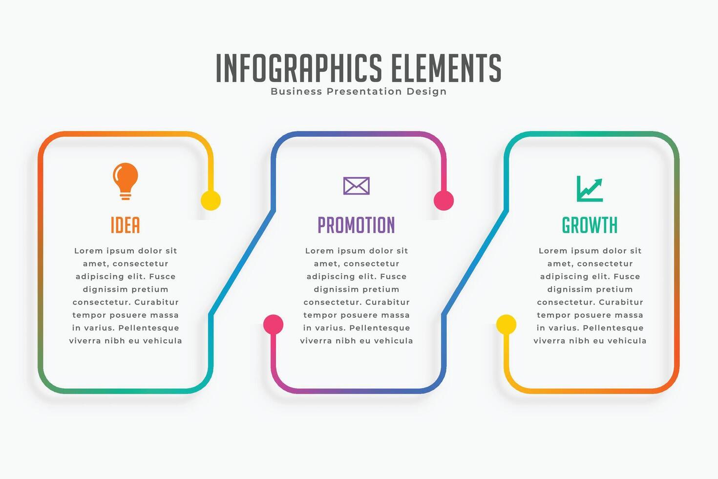 Trois pas moderne infographie conception modèle vecteur