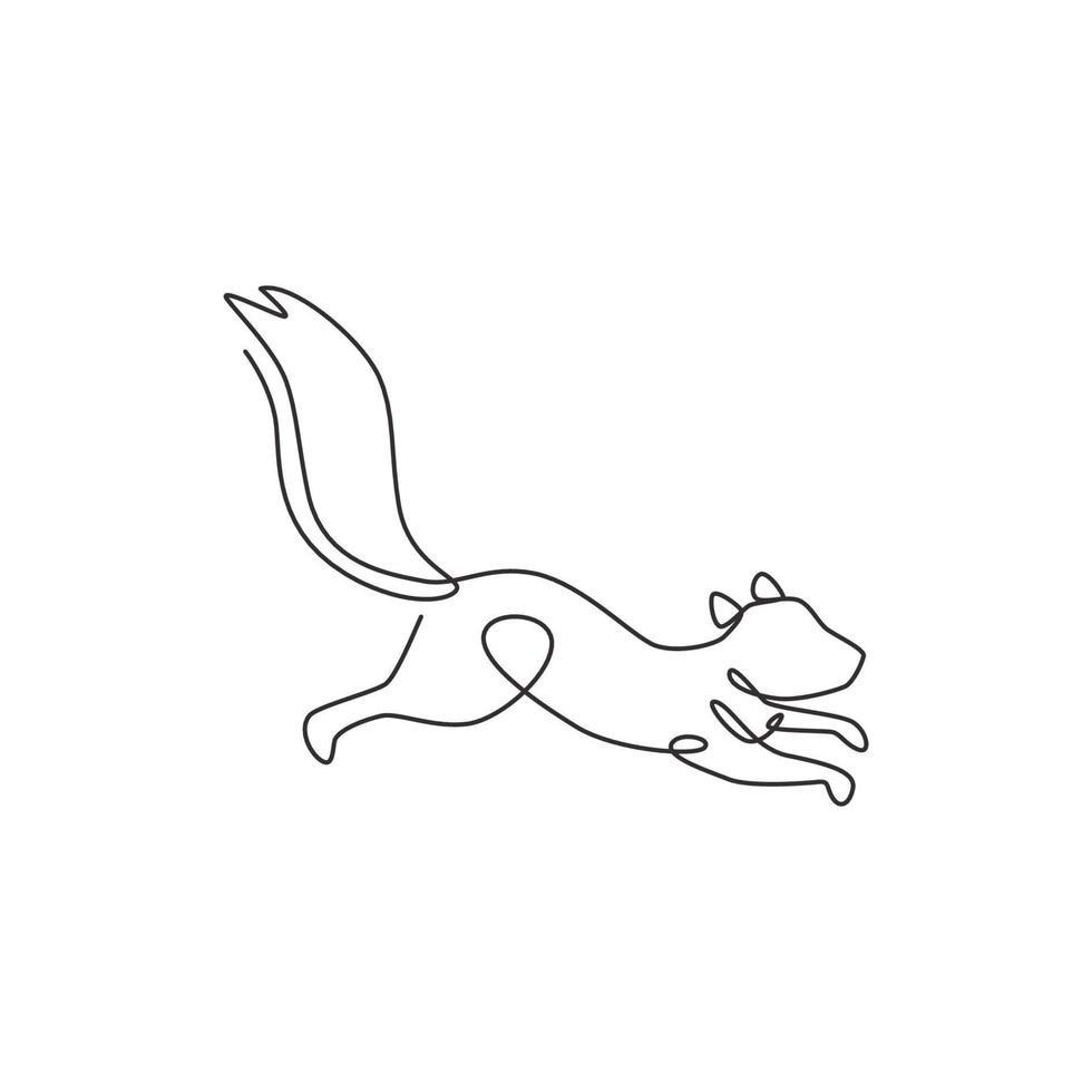 dessin au trait continu unique d'écureuil de luxe pour l'identité du logo de la société. concept d'icône d'entreprise de forme animale de tamia. illustration graphique de conception de vecteur de tirage d'une ligne moderne