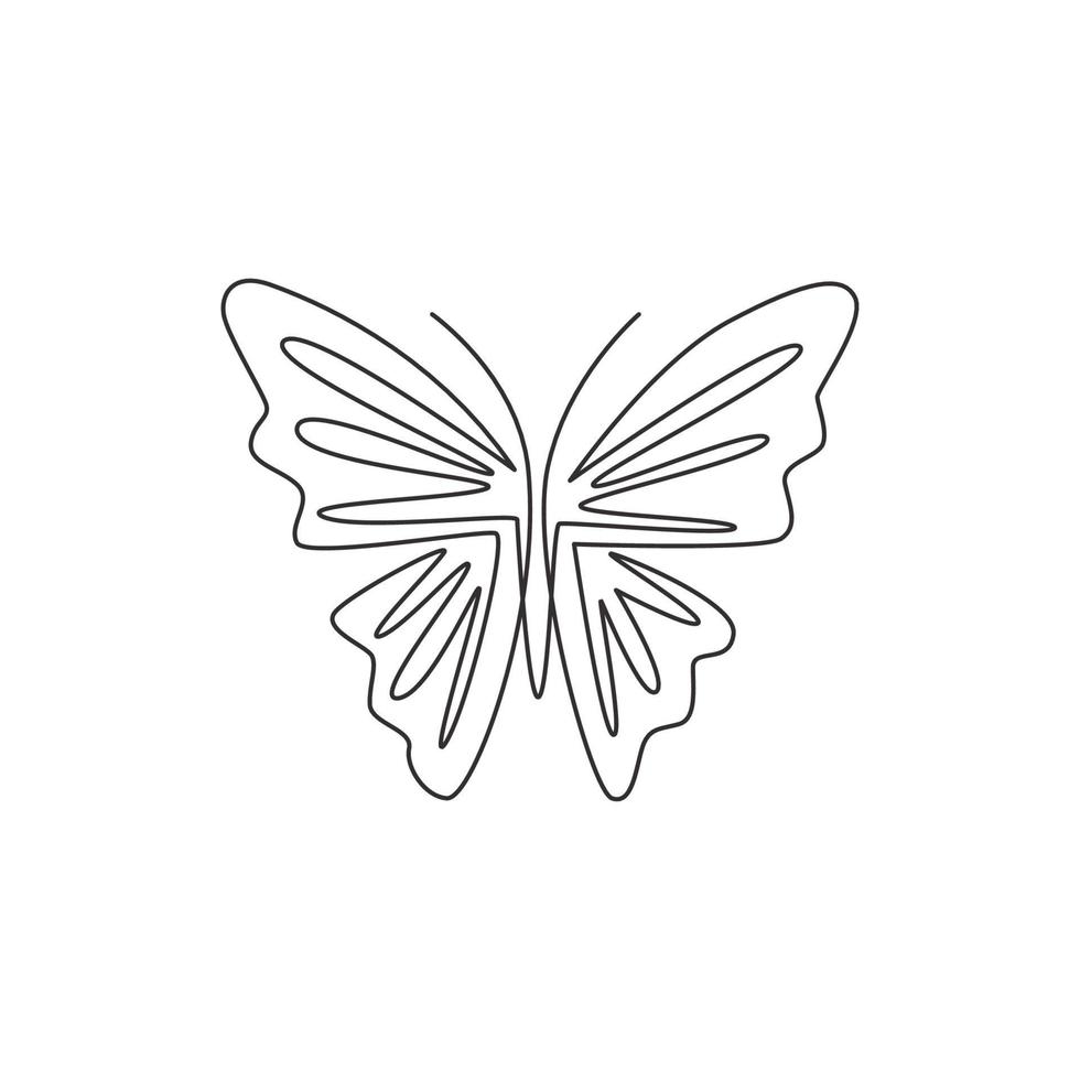 un seul dessin au trait de beau papillon pour l'identité du logo de l'entreprise. concept d'icône d'entreprise de soins de santé salon et spa de forme animale. ligne continue dessiner illustration de conception de vecteur graphique