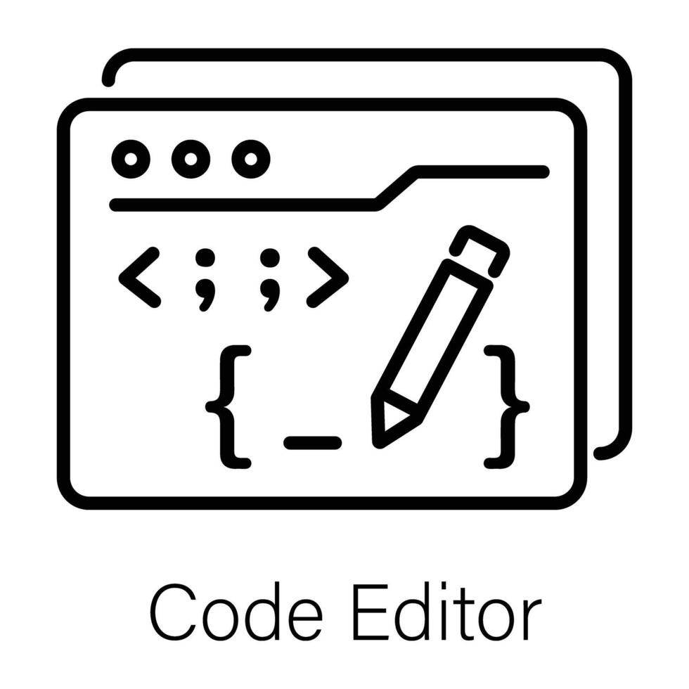 branché code éditeur vecteur