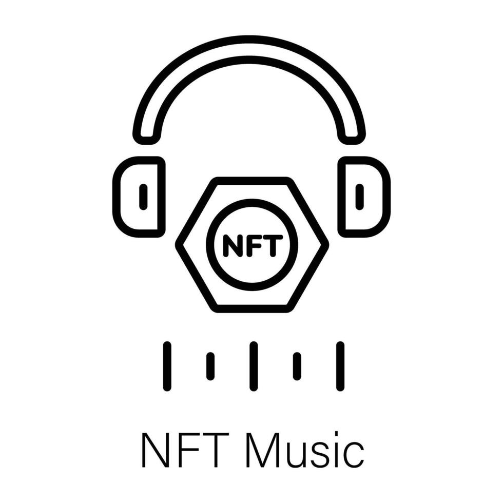 branché nft la musique vecteur