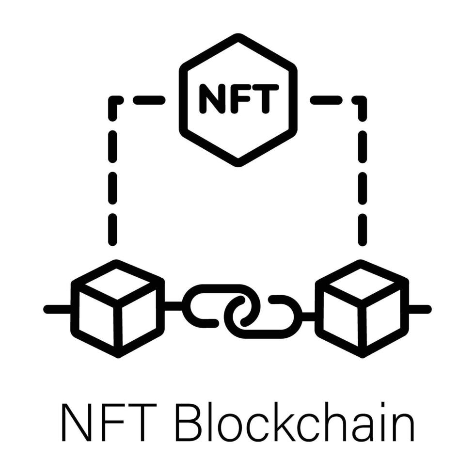 branché nft blockchain vecteur