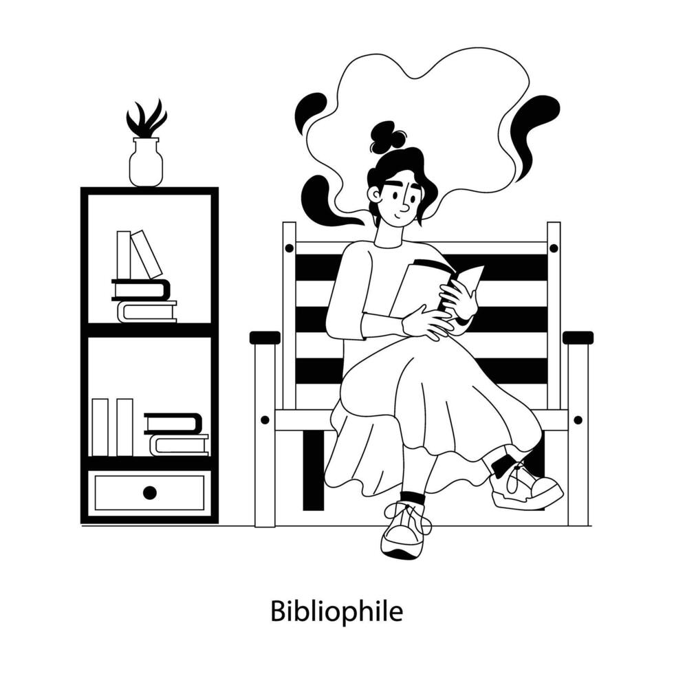 branché bibliophile concepts vecteur