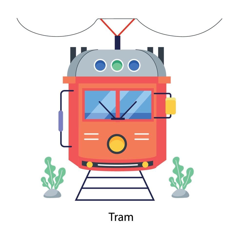 concepts de tramway à la mode vecteur