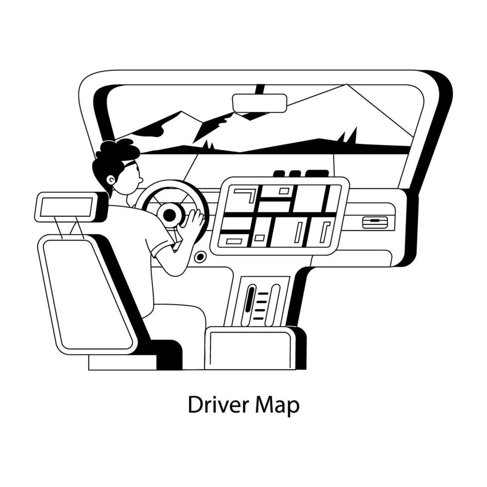 branché chauffeur carte vecteur