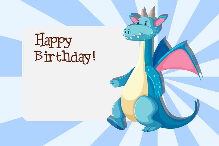 Un dragon sur le modèle de carte d&#39;anniversaire vecteur