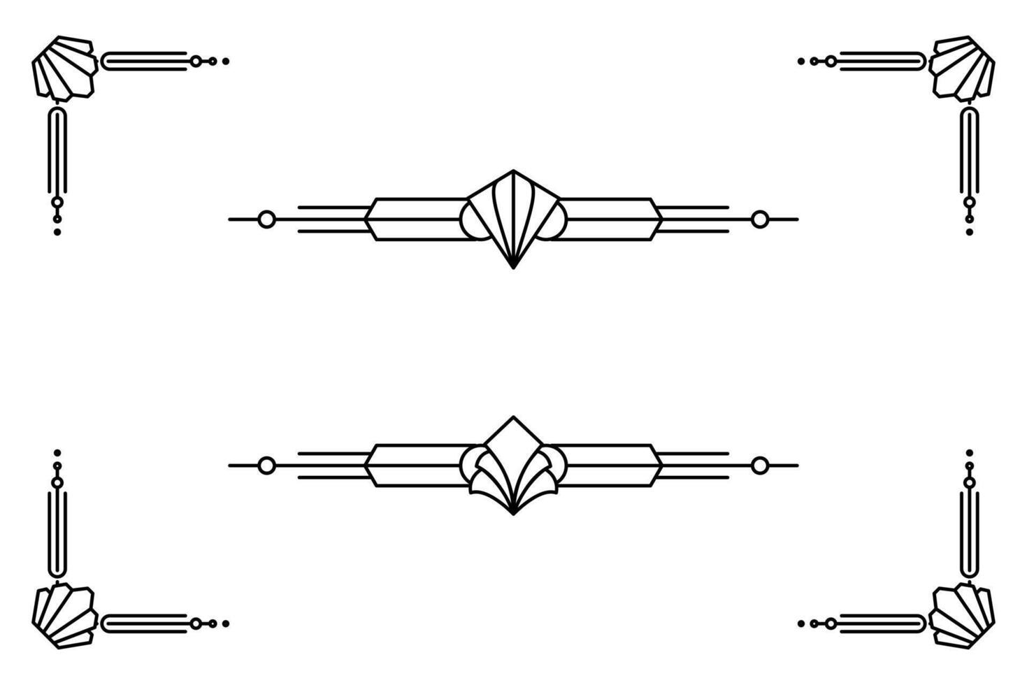 art déco ligne frontière. moderne arabe or cadres, décoratif lignes les frontières et géométrique d'or étiquette Cadre conception éléments vecteur