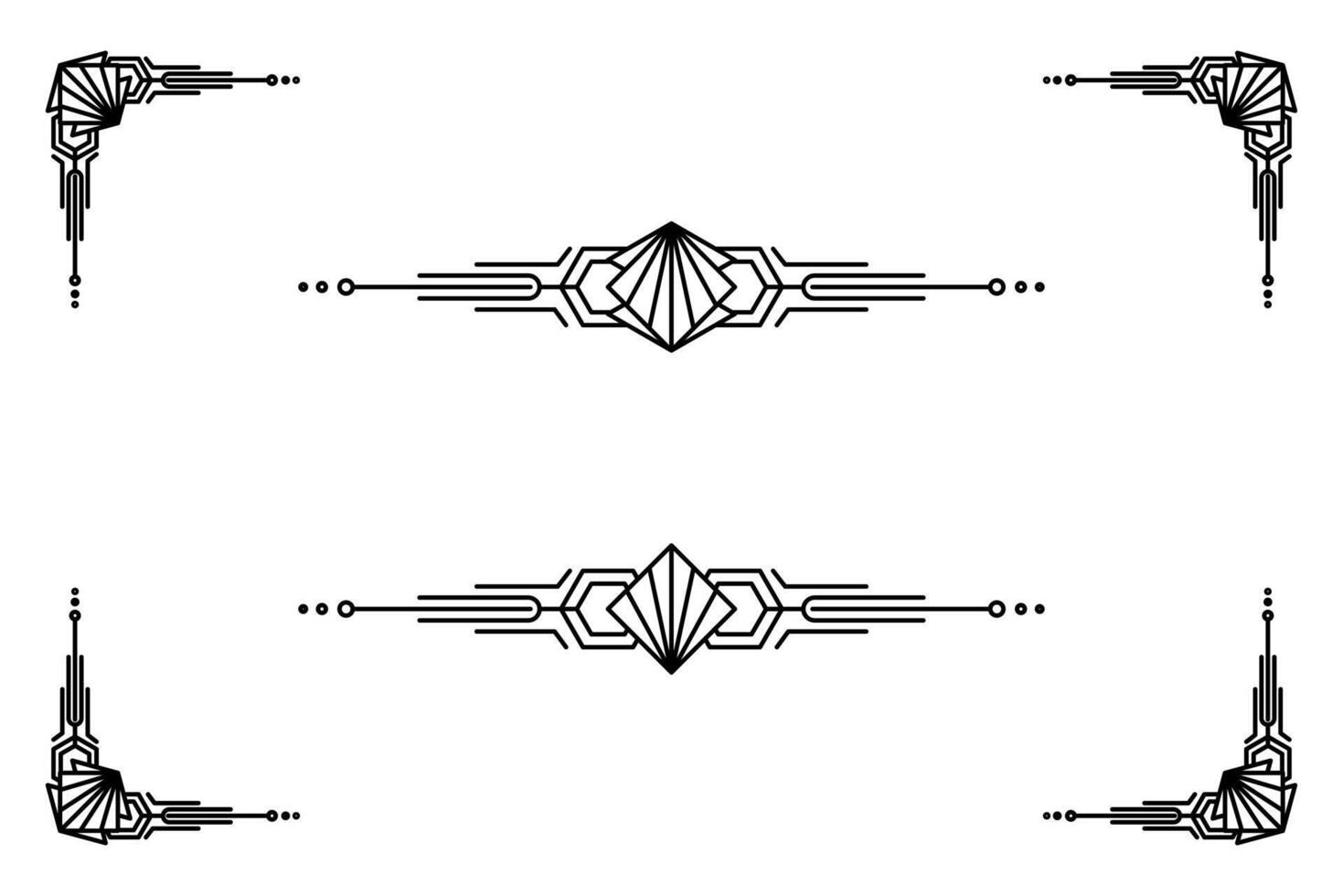 art déco ligne frontière. moderne arabe or cadres, décoratif lignes les frontières et géométrique d'or étiquette Cadre conception éléments vecteur