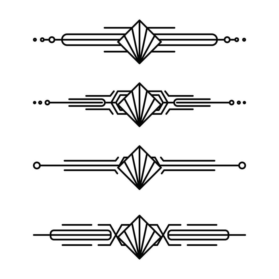 art déco ligne frontière. moderne arabe or cadres, décoratif lignes les frontières et géométrique d'or étiquette Cadre conception éléments vecteur